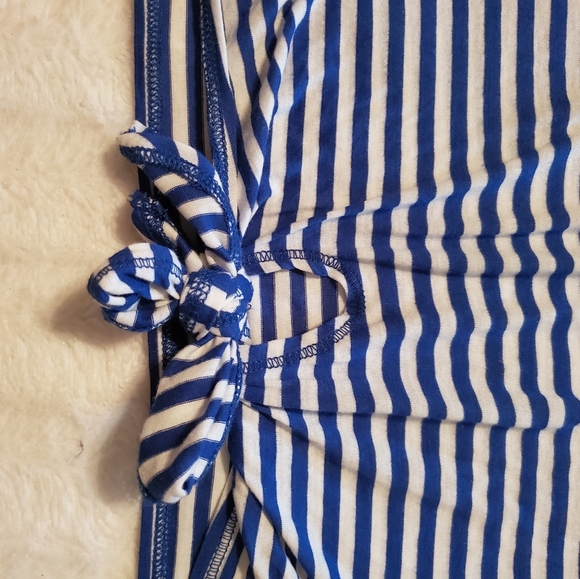 Striped nautical Pinstripe Blue White Metaphor Blouse - Picture 3 of 3